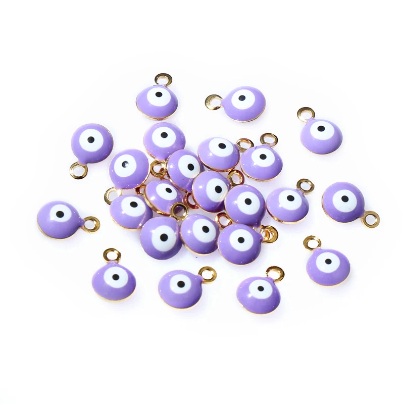 Evil Eye Ball Enamel Charms, 8.5x6mmEvil Eye Ball Enamel Charms
