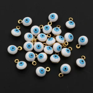 Evil Eye Ball Enamel Charms, 8.5x6mmEvil Eye Ball Enamel Charms - Image 4