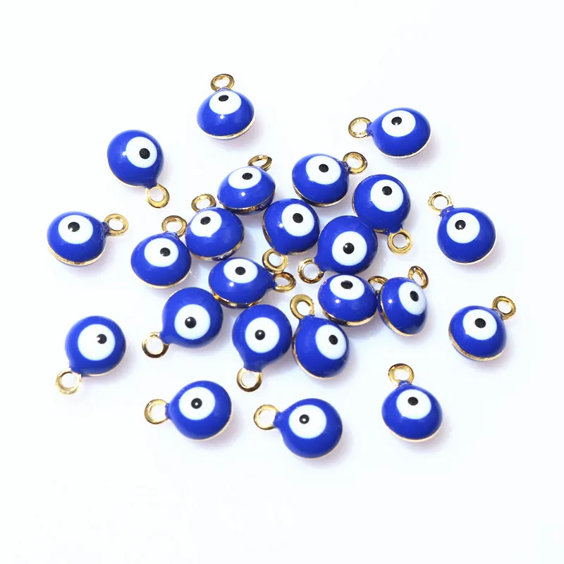 Evil Eye Ball Enamel Charms, 8.5x6mmEvil Eye Ball Enamel Charms