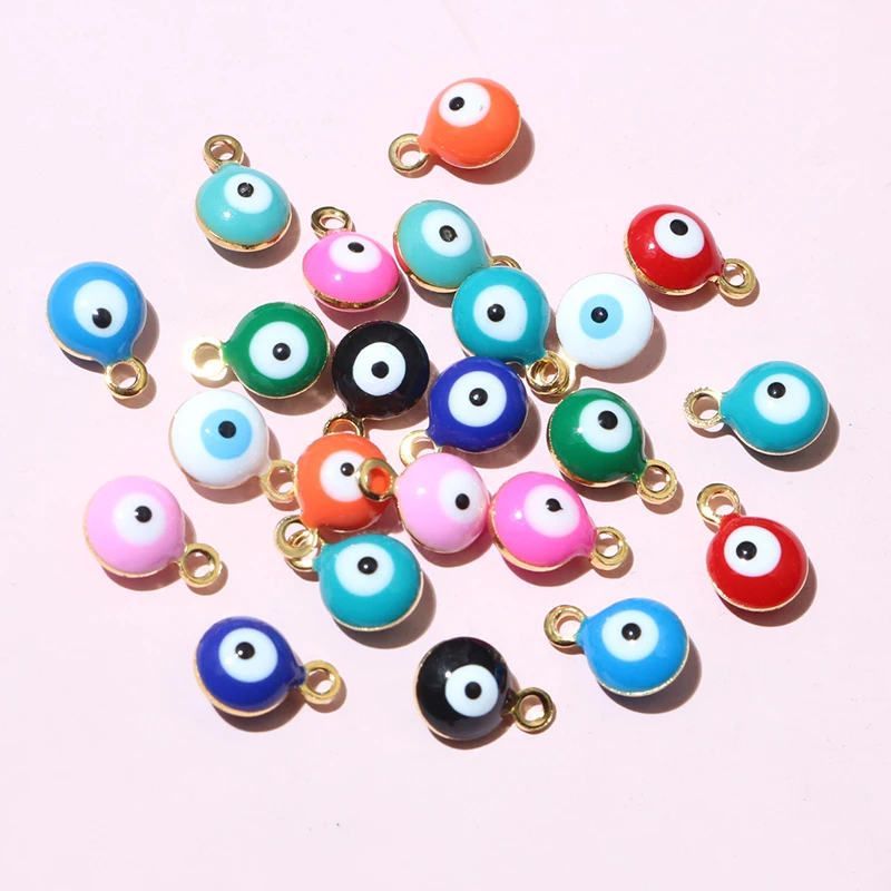 Evil Eye Ball Enamel Charms, 8.5x6mmEvil Eye Ball Enamel Charms