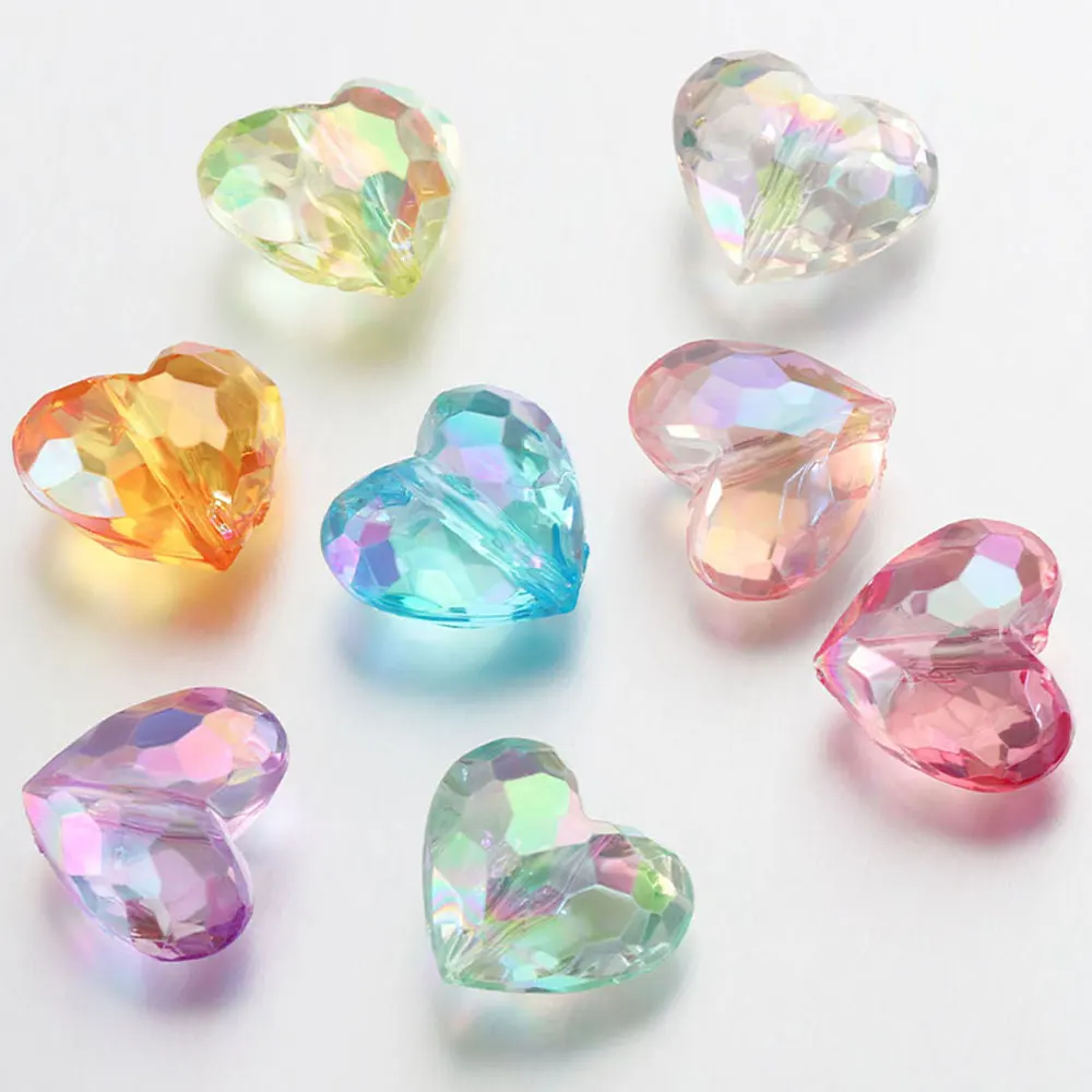 20pc Acrylic Heart Beads for DIY Jewelry Making