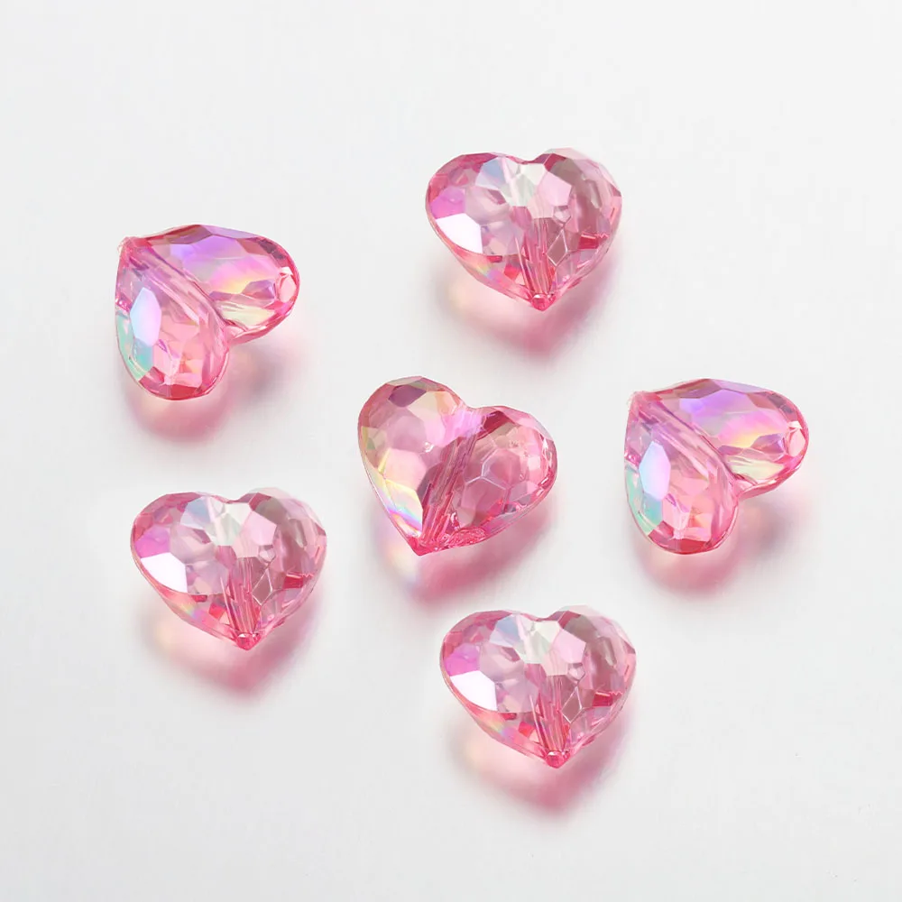 20pc Acrylic Heart Beads for DIY Jewelry Making