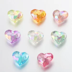 20pc Acrylic Heart Beads for DIY Jewelry Making - Image 3
