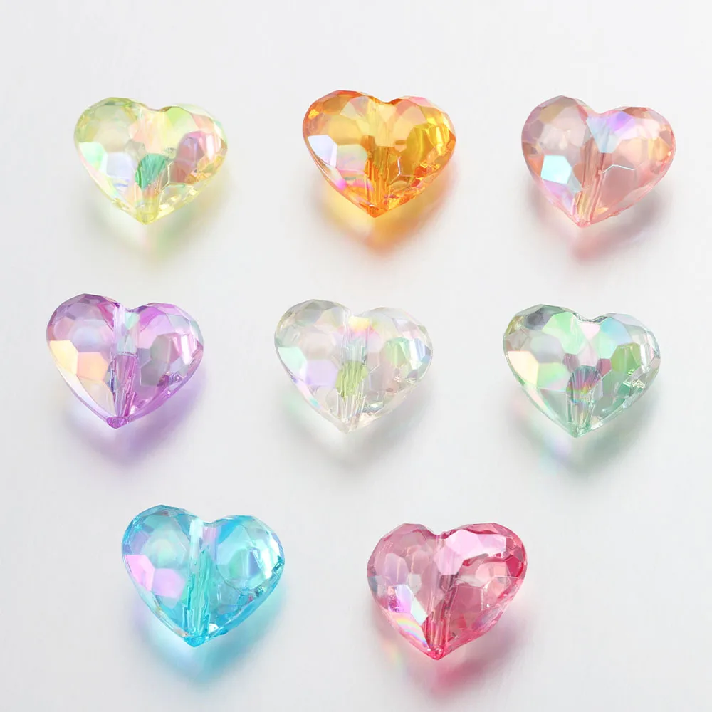 20pc Acrylic Heart Beads for DIY Jewelry Making