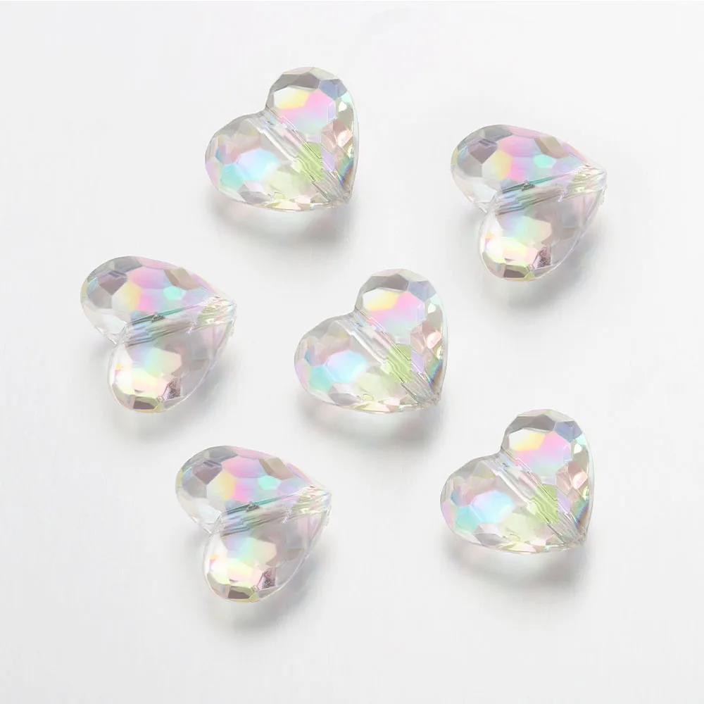 20pc Acrylic Heart Beads for DIY Jewelry Making