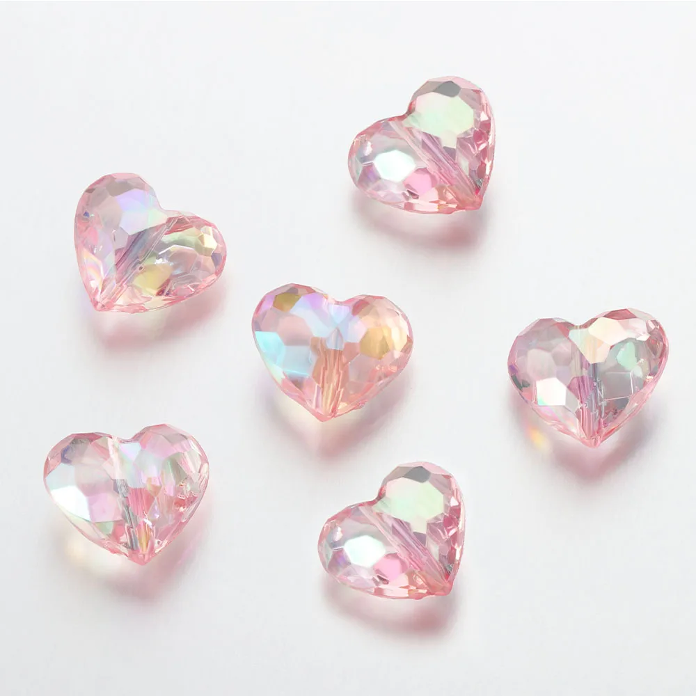 20pc Acrylic Heart Beads for DIY Jewelry Making