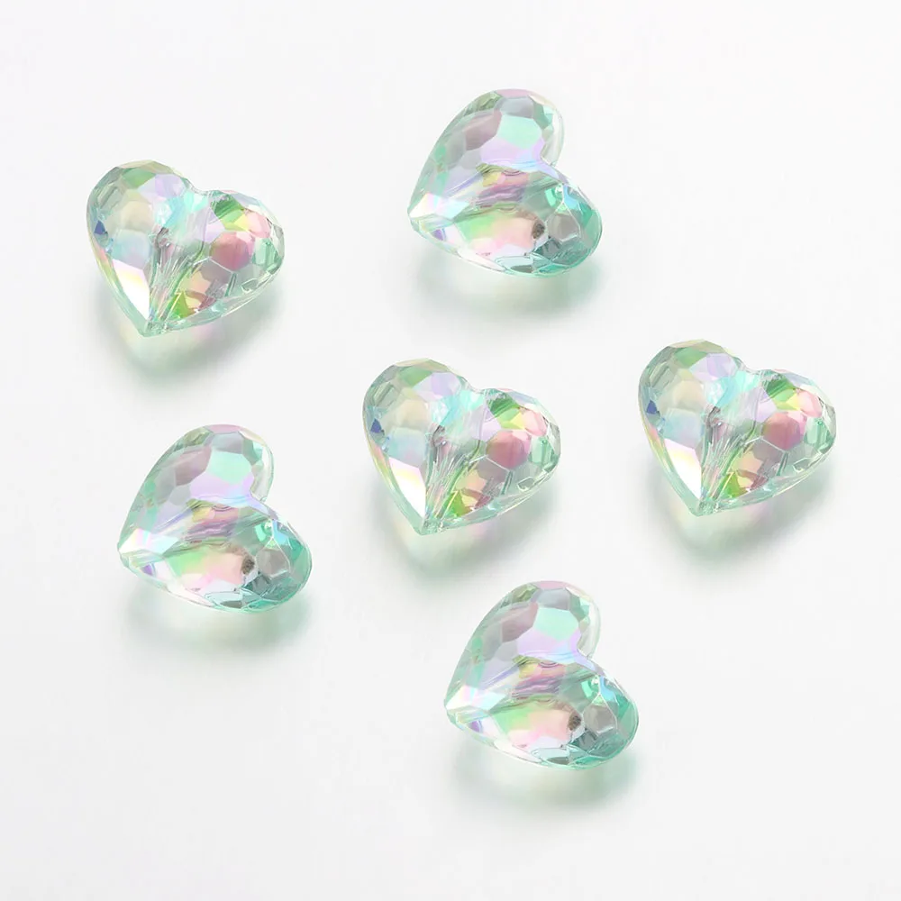 20pc Acrylic Heart Beads for DIY Jewelry Making