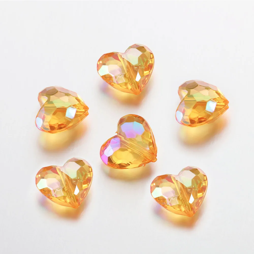 20pc Acrylic Heart Beads for DIY Jewelry Making