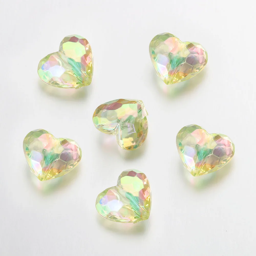 20pc Acrylic Heart Beads for DIY Jewelry Making