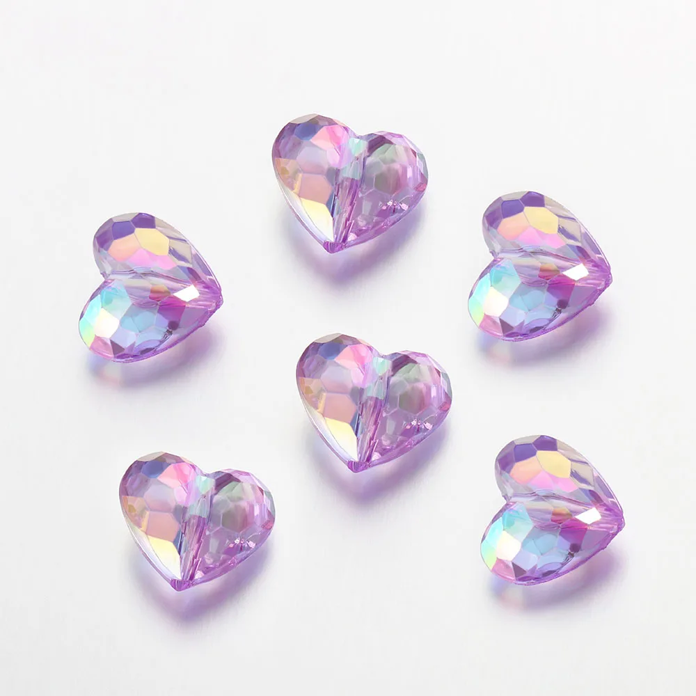 20pc Acrylic Heart Beads for DIY Jewelry Making