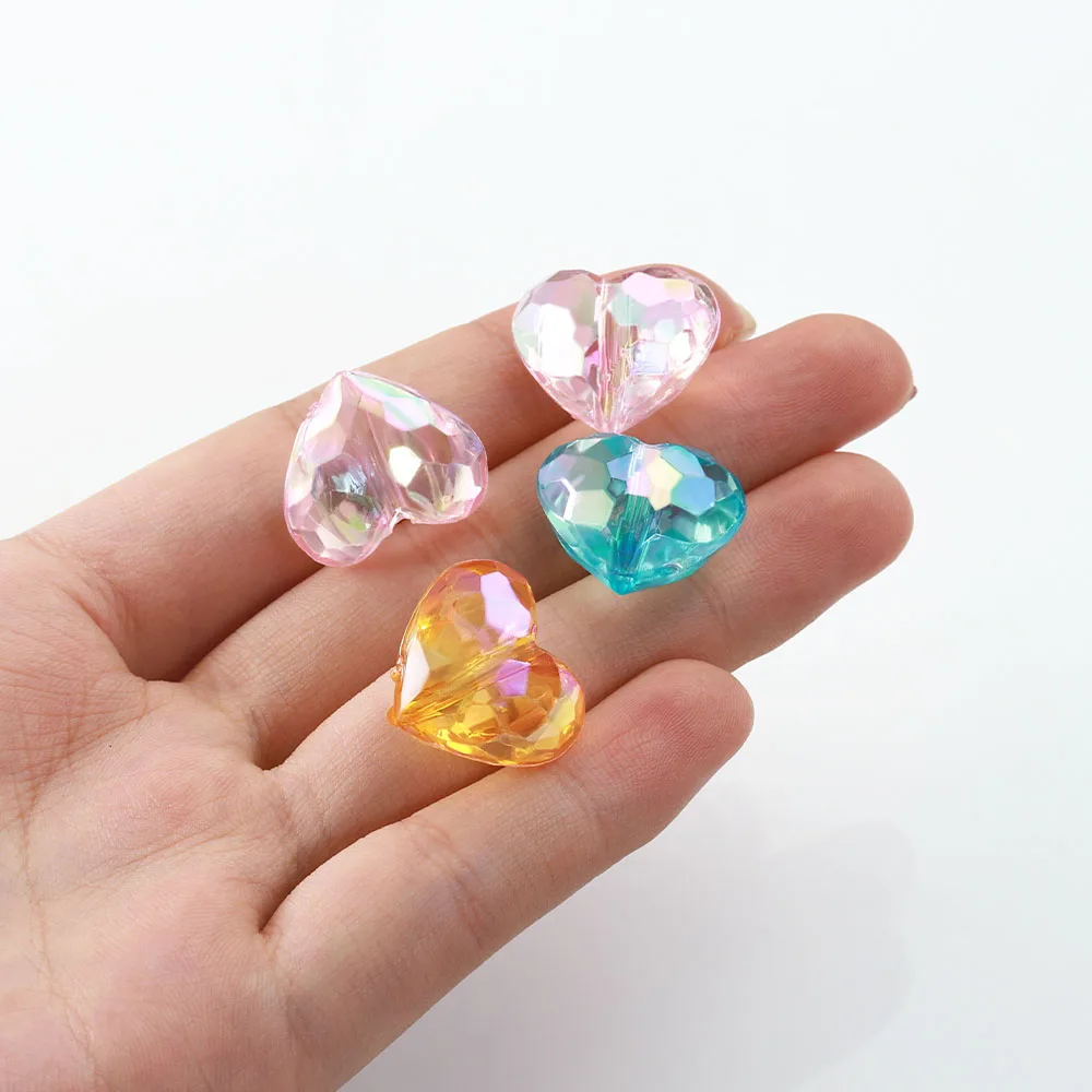 20pc Acrylic Heart Beads for DIY Jewelry Making