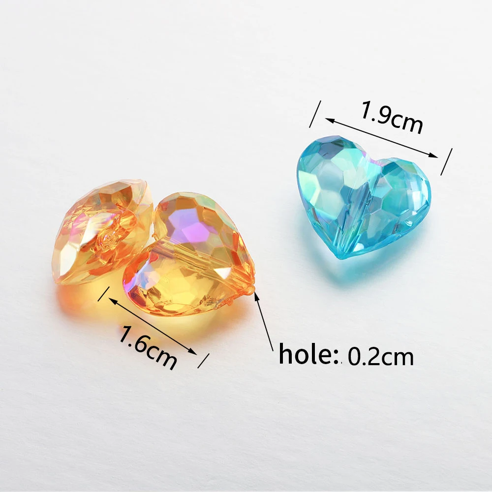 20pc Acrylic Heart Beads for DIY Jewelry Making