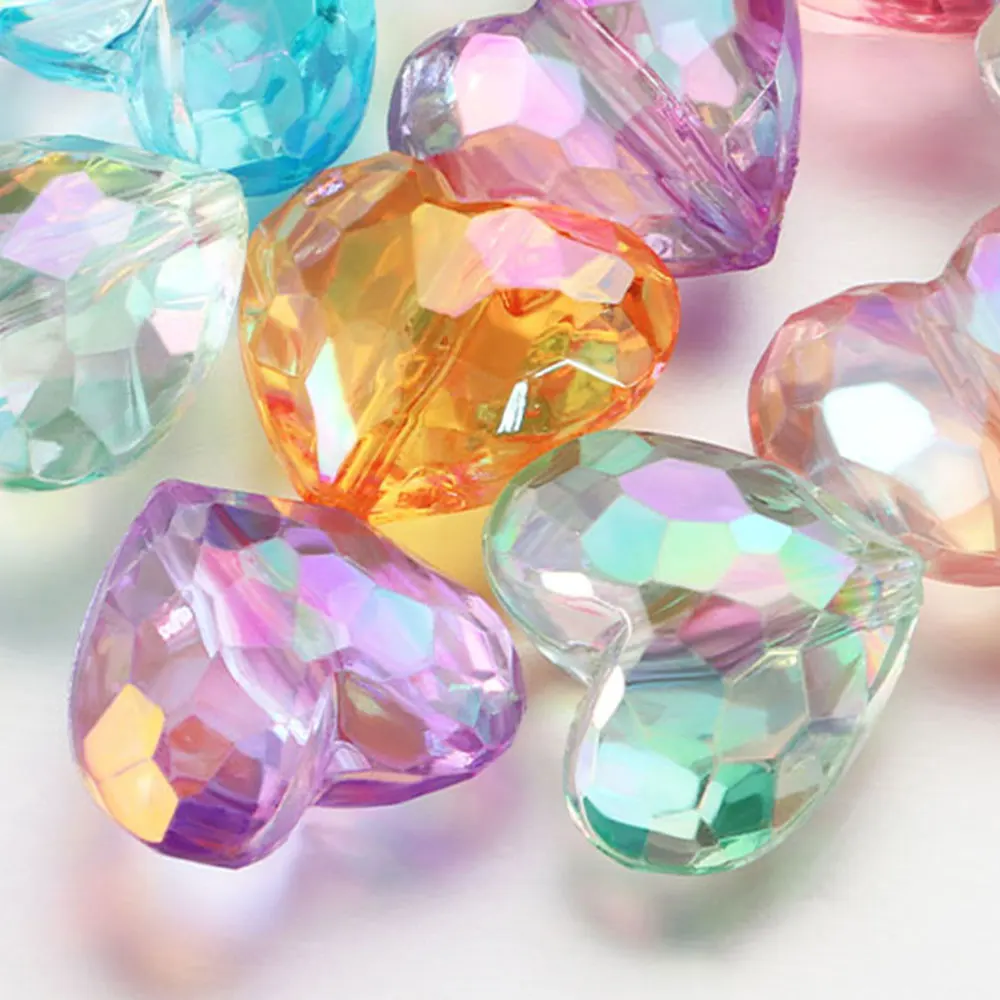 20pc Acrylic Heart Beads for DIY Jewelry Making