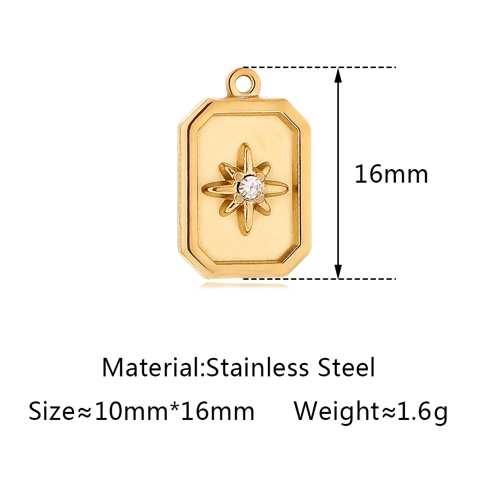 Stainless Steel Evil Eye Charm, Gold Plated, 3 PiecesStainless