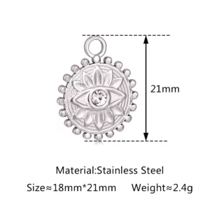 Stainless Steel Evil Eye Charm, Gold Plated, 3 PiecesStainless - Image 32