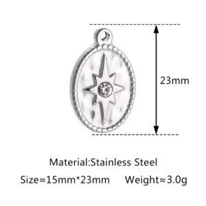 Stainless Steel Evil Eye Charm, Gold Plated, 3 PiecesStainless - Image 24