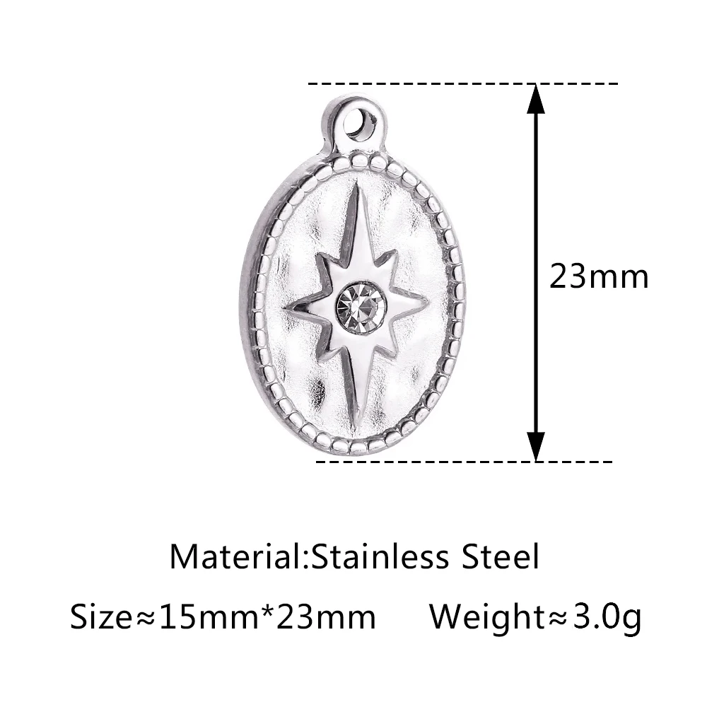Stainless Steel Evil Eye Charm, Gold Plated, 3 PiecesStainless