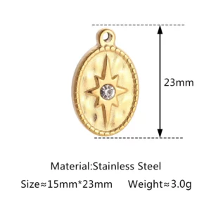 Stainless Steel Evil Eye Charm, Gold Plated, 3 PiecesStainless - Image 25