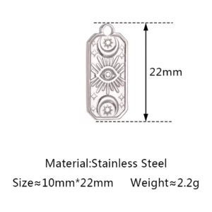 Stainless Steel Evil Eye Charm, Gold Plated, 3 PiecesStainless - Image 13