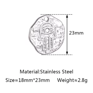 Stainless Steel Evil Eye Charm, Gold Plated, 3 PiecesStainless - Image 11