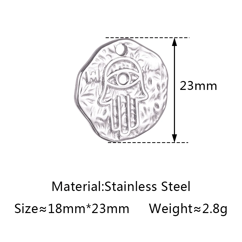 Stainless Steel Evil Eye Charm, Gold Plated, 3 PiecesStainless