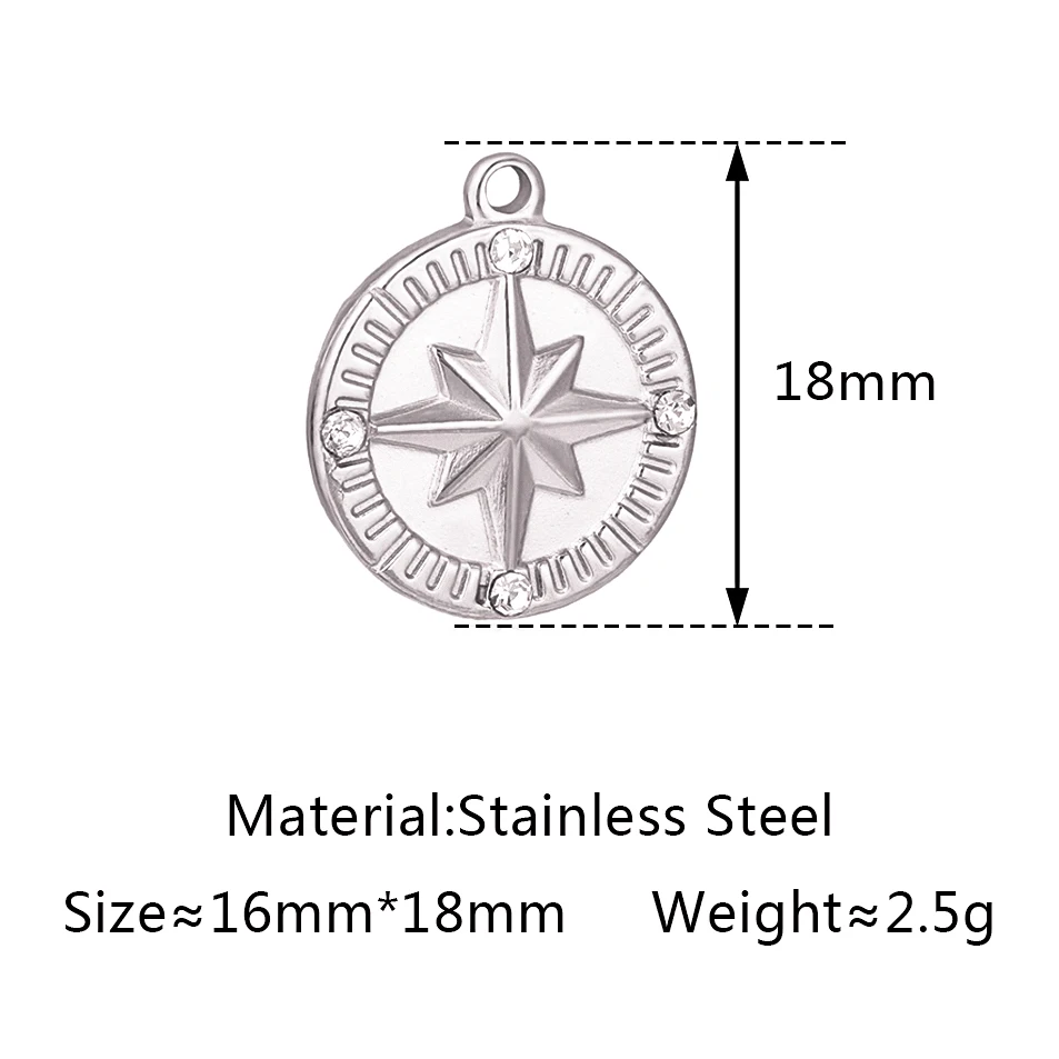 Stainless Steel Evil Eye Charm, Gold Plated, 3 PiecesStainless