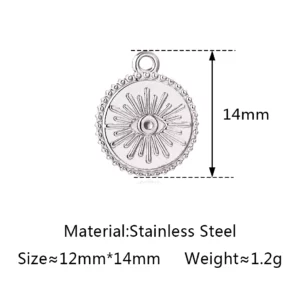Stainless Steel Evil Eye Charm, Gold Plated, 3 PiecesStainless - Image 18