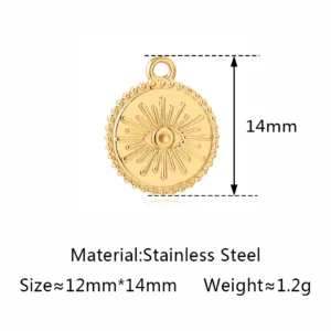 Stainless Steel Evil Eye Charm, Gold Plated, 3 PiecesStainless - Image 19