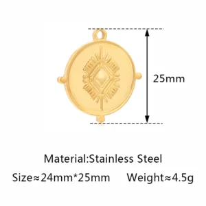 Stainless Steel Evil Eye Charm, Gold Plated, 3 PiecesStainless - Image 14