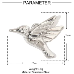 Stainless Steel Hummingbird Flower DIY CharmsStainless Steel - Image 8