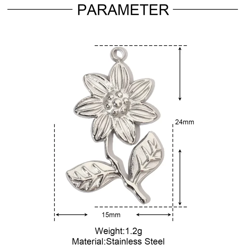Stainless Steel Hummingbird Flower DIY CharmsStainless Steel