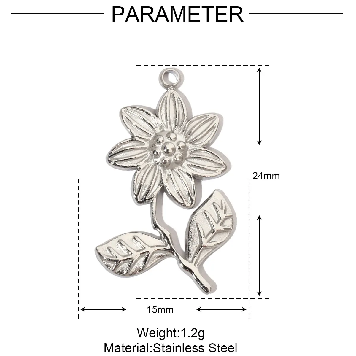 Stainless Steel Hummingbird Flower DIY CharmsStainless Steel - Image 11