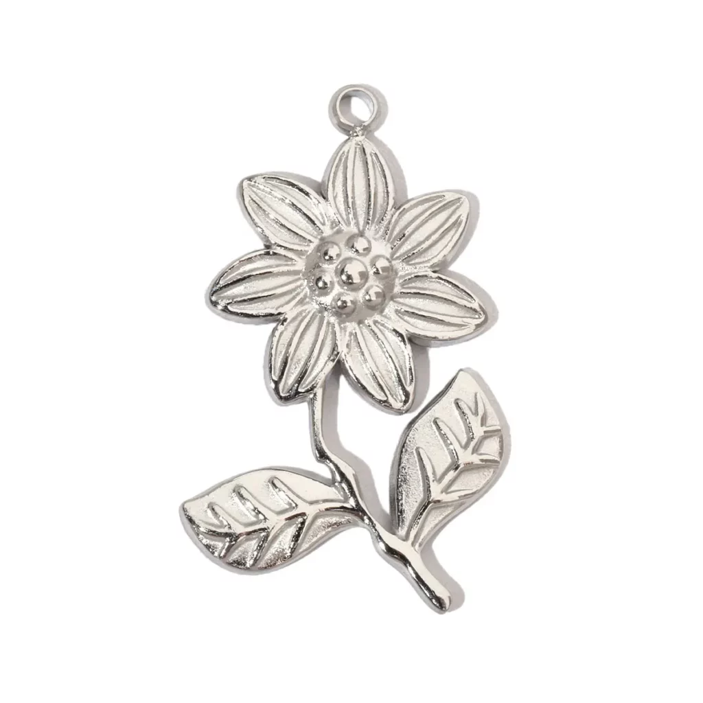 Stainless Steel Hummingbird Flower DIY CharmsStainless Steel