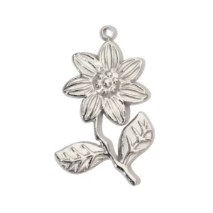 Stainless Steel Hummingbird Flower DIY CharmsStainless Steel - Image 4