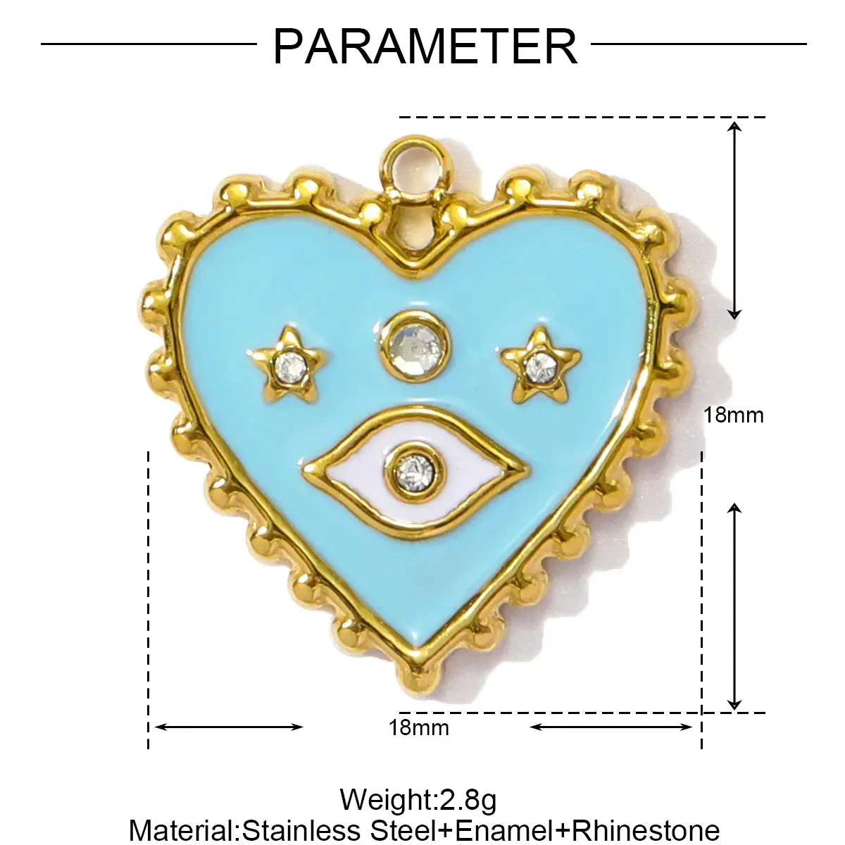 Stainless Steel Enamel Heart Charms for DIY JewelryStainless Steel - Image 14