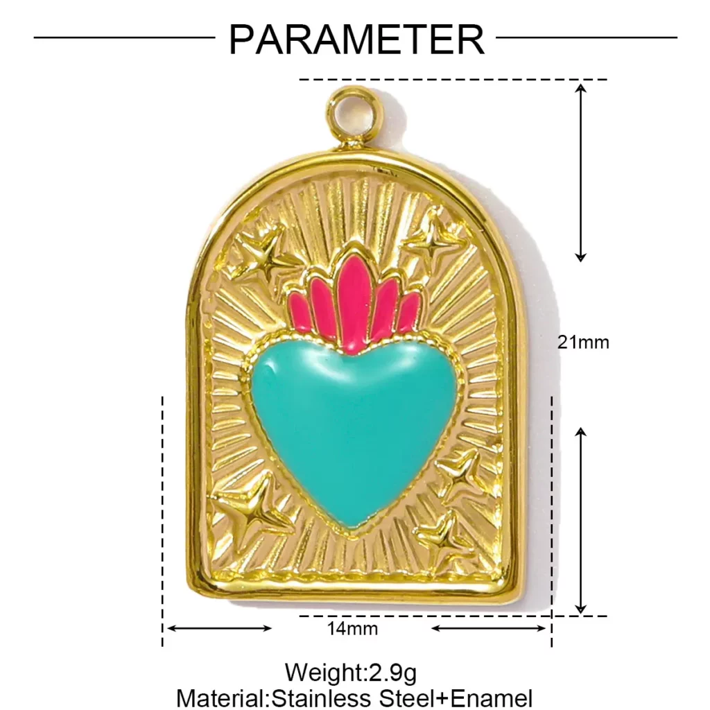 Stainless Steel Enamel Charm Pendants SetStainless Steel Enamel