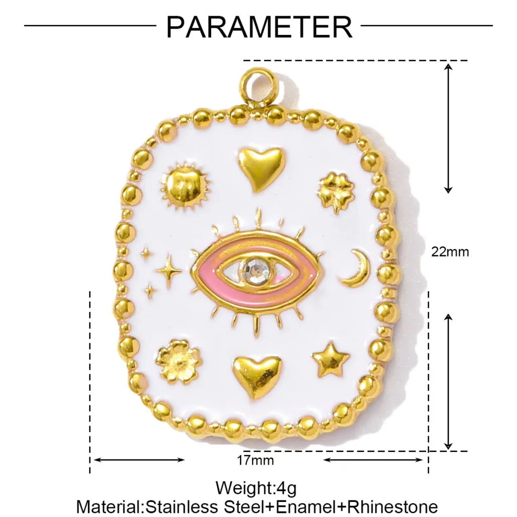 Stainless Steel Enamel Charm Pendants SetStainless Steel Enamel