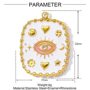 Stainless Steel Enamel Charm Pendants SetStainless Steel Enamel - Image 8