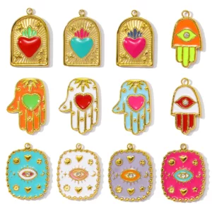 Stainless Steel Enamel Charm Pendants SetStainless Steel Enamel - Image 3