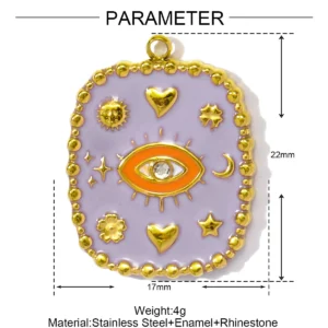 Stainless Steel Enamel Charm Pendants SetStainless Steel Enamel - Image 13