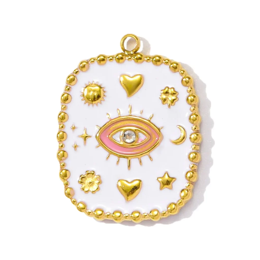 Stainless Steel Enamel Charm Pendants SetStainless Steel Enamel