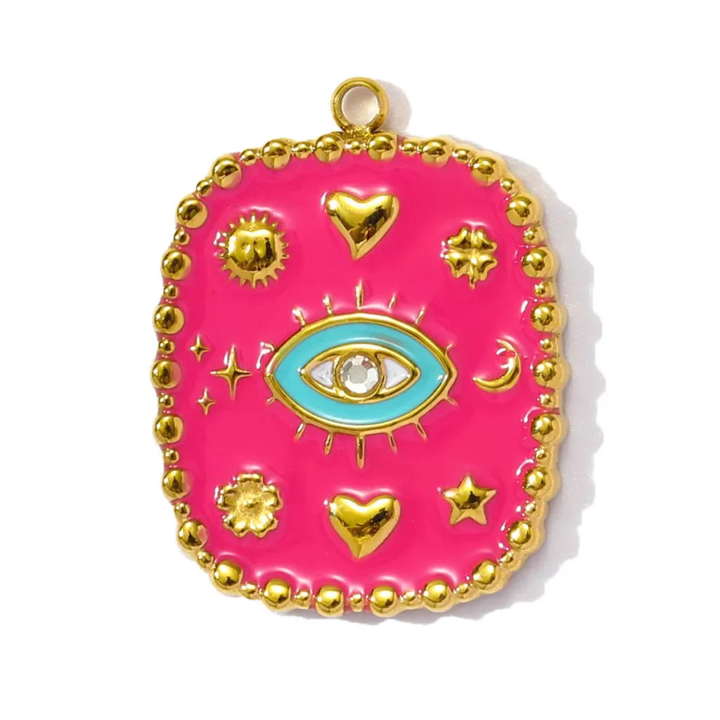 Stainless Steel Enamel Charm Pendants SetStainless Steel Enamel