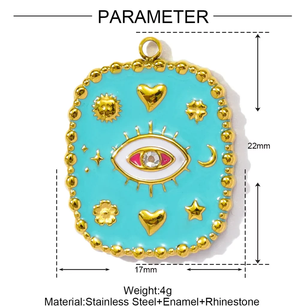 Stainless Steel Enamel Charm Pendants SetStainless Steel Enamel