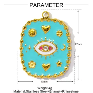 Stainless Steel Enamel Charm Pendants SetStainless Steel Enamel - Image 14