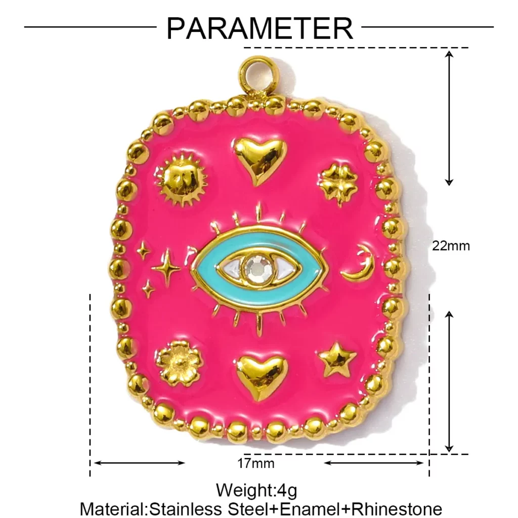 Stainless Steel Enamel Charm Pendants SetStainless Steel Enamel