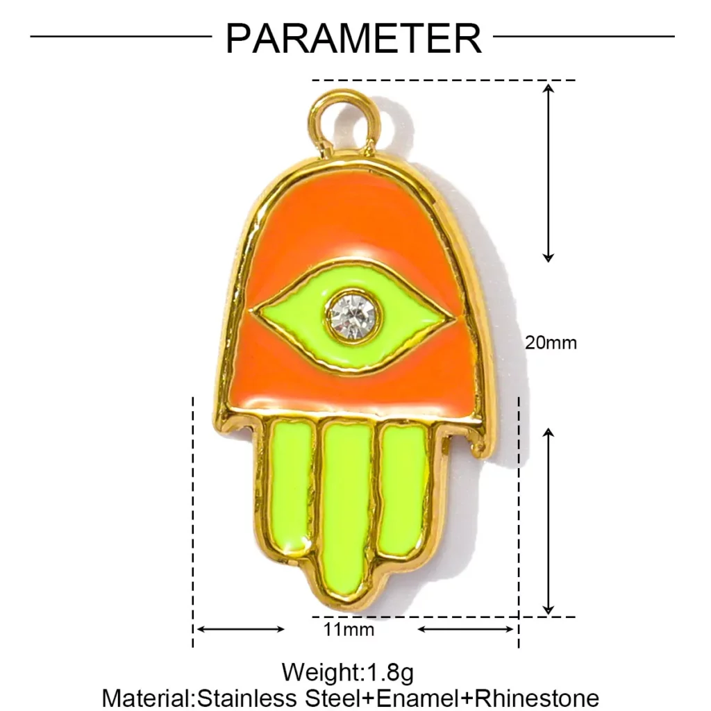 Stainless Steel Enamel Charm Pendants SetStainless Steel Enamel