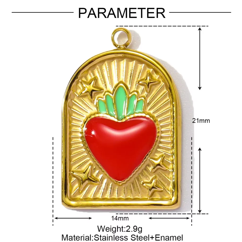 Stainless Steel Enamel Charm Pendants SetStainless Steel Enamel
