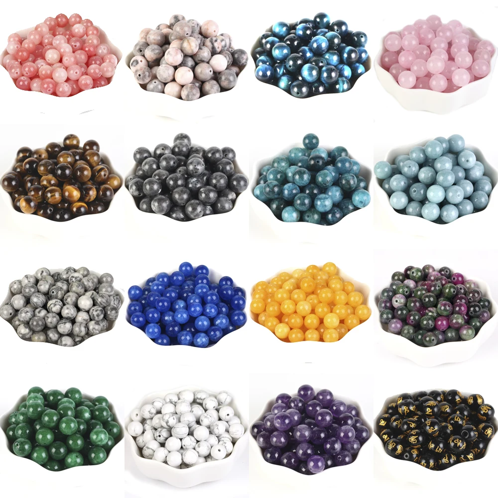 4-12MM Natural Stone Round Beads MixNatural Stone Round Beads