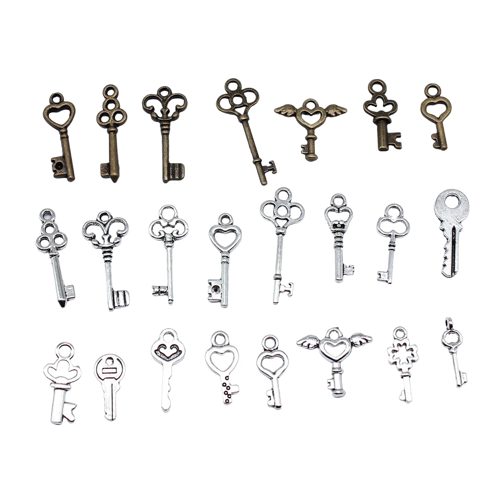 40pcs Cute Small Key Charms for Jewelry MakingSmall Key Charms for