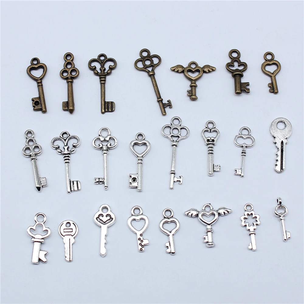40pcs Cute Small Key Charms for Jewelry MakingSmall Key Charms for